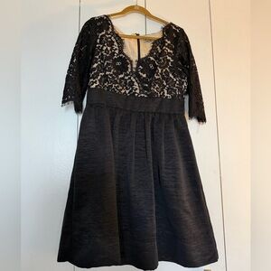 Eliza J Black Lace Overlay Cocktail Dress